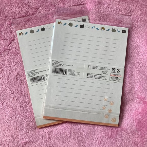 ♥3 for $15♥ Set of 2 Cat Animal Party Stationery Sets Pink Cute Kitties Stickers - Picture 2 of 4